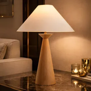 Mayfield Emba Timber Table Lamp with Tapered Linen Shade - Walnut by Mayfield, a Lamps for sale on Style Sourcebook