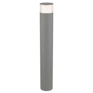 Telbix Malabo Outdoor LED Bollard Light with Ribbed Diffuser - Grey by Telbix, a Outdoor Lighting for sale on Style Sourcebook
