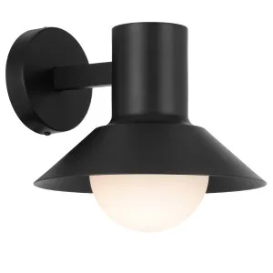 Telbix Delore Outdoor Wall Light with Flared Shade - Black by Telbix, a Wall Lighting for sale on Style Sourcebook