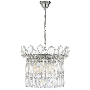 Telbix Virell Modern Luxe 6 Light Crystal Pendant - Chrome by Telbix, a Lighting for sale on Style Sourcebook
