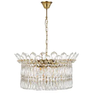 Telbix Virell Modern Luxe 9 Light Grand Crystal Pendant - Gold by Telbix, a Lighting for sale on Style Sourcebook