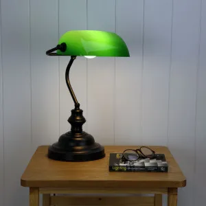 Oriel Lighting Bankers Table Lamp - Black with Green by Oriel Lighting, a Lighting for sale on Style Sourcebook