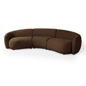 Talor 3 Seater Modular Curved Velvet Sofa in Warm Taupe Brown by Luxo Furniture, a Sofas for sale on Style Sourcebook