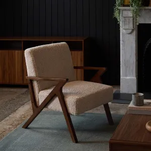Ray Teddy Occasional Chair - Beige/Walnut - Mocka by Mocka., a Chairs for sale on Style Sourcebook