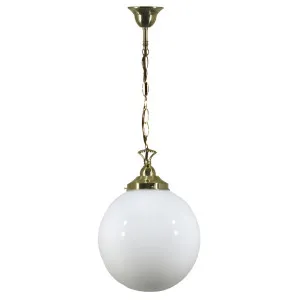 Sphere Classic Opal Glass Pendant - Polished Brass by Lighting Inspirations, a Lighting for sale on Style Sourcebook