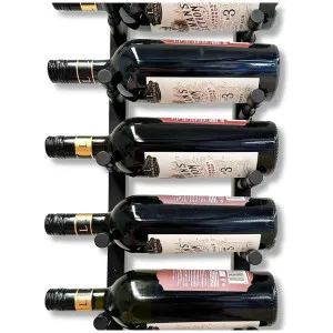 KingsBottle 9 Bottle Offset Peg Metal Rail Wall-Mounted Wine Rack RAIL1026-WPH01MBK by KingsBottle, a Refrigerators, Freezers for sale on Style Sourcebook