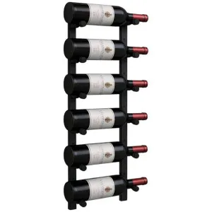 KingsBottle 6 Bottle Offset Peg Metal Rail Wall-Mounted Wine Rack RAIL0684-WPH01MBK by KingsBottle, a Refrigerators, Freezers for sale on Style Sourcebook