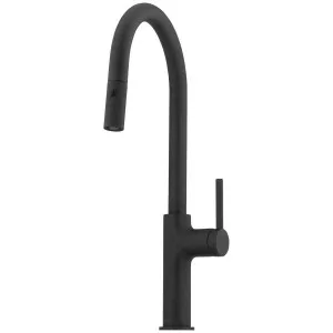 Oliveri Vilo Pull Out Goose Neck Mixer Tap Black Granite VT2425-ST-BL by Oliveri, a Small Kitchen Appliances for sale on Style Sourcebook