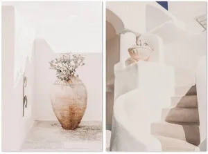 Handmade Pot And Plant, Santorini Architecture, Set Of 2 by Gioia Wall Art, a Prints for sale on Style Sourcebook