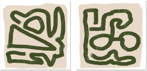 Green Scribble, Style A & E, Set Of 2 by Gioia Wall Art, a Prints for sale on Style Sourcebook