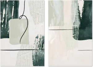 Abstract Shapes In Green, Style A & B, Set Of 2 by Gioia Wall Art, a Prints for sale on Style Sourcebook