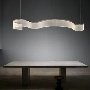 Fiorentino Carsia 1500mm Wave LED Linear Pendant - Silver by Fiorentino, a Lighting for sale on Style Sourcebook