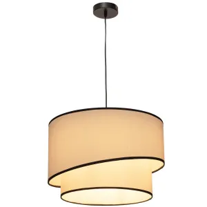 Mercator Garcelle Layered Fabric Shade Pendant - White by Telbix, a Lighting for sale on Style Sourcebook