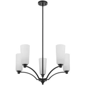 Telbix Brevan Classic 5 Light Alabaster Glass Pendant - Black by Telbix, a Lighting for sale on Style Sourcebook