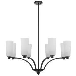 Telbix Brevan Classic 8 Light Alabaster Glass Pendant - Black by Telbix, a Lighting for sale on Style Sourcebook