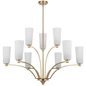 Telbix Brevan Classic 9 Light Grand Alabaster Glass Pendant - Antique Gold by Telbix, a Lighting for sale on Style Sourcebook