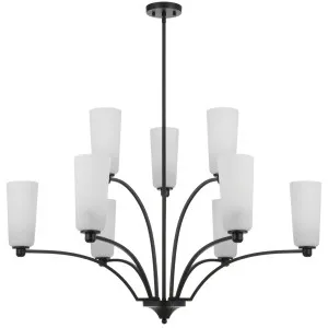 Telbix Brevan Classic 9 Light Grand Alabaster Glass Pendant - Black by Telbix, a Lighting for sale on Style Sourcebook