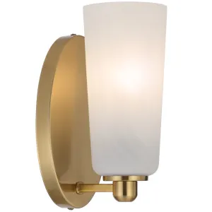 Telbix Brevan Classic Alabaster Glass Wall Light - Antique Gold by Telbix, a Wall Lighting for sale on Style Sourcebook