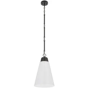Telbix Brine Modern Small Opal Glass Pendant - Black by Telbix, a Lighting for sale on Style Sourcebook