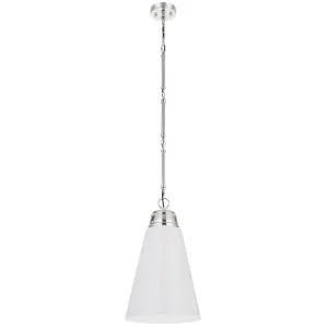 Telbix Brine Modern Small Opal Glass Pendant - Nickel by Telbix, a Lighting for sale on Style Sourcebook