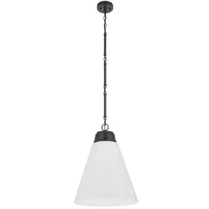 Telbix Brine Modern Opal Glass Pendant - Black by Telbix, a Lighting for sale on Style Sourcebook