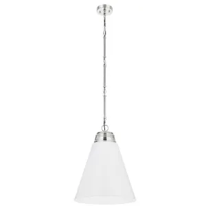Telbix Brine Modern Opal Glass Pendant - Nickel by Telbix, a Lighting for sale on Style Sourcebook