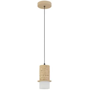 Telbix Kolisa Textured Stone LED Pendant - Beige by Telbix, a Lighting for sale on Style Sourcebook