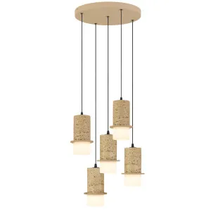 Telbix Kolisa Textured Stone LED Cluster Pendant - Beige by Telbix, a Lighting for sale on Style Sourcebook