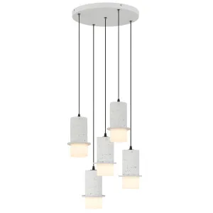 Telbix Kolisa Textured Stone LED Cluster Pendant - White by Telbix, a Lighting for sale on Style Sourcebook
