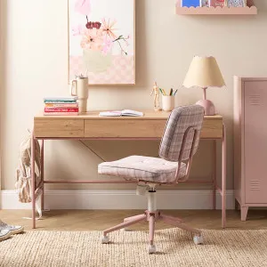 Grover Desk with Hooks - Pink/Natural - Mocka by Mocka., a Desks for sale on Style Sourcebook