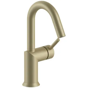 Fantini Nostromo Gooseneck Basin Mixer - Matte British Gold 42P61804WFZ by Fantini, a Kitchen Taps & Mixers for sale on Style Sourcebook