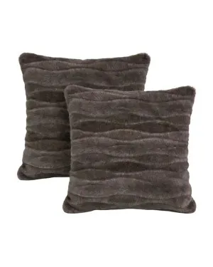 Deep Cocoa Rabbit Fur European Pillowcase Pair by null, a Cushions, Decorative Pillows for sale on Style Sourcebook