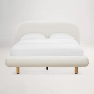 Arlo Floating Double Bed (Curved Headboard) Frame, Ivory, by Lounge Lovers by Lounge Lovers, a Beds & Bed Frames for sale on Style Sourcebook