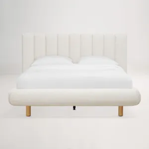 Arlo Floating Double Bed (Tufted Headboard) Frame, Ivory, by Lounge Lovers by Lounge Lovers, a Beds & Bed Frames for sale on Style Sourcebook