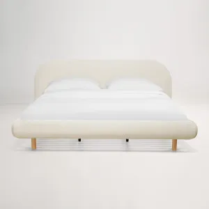 Arlo Floating King Bed (Curved Headboard) Frame, Ivory, by Lounge Lovers by Lounge Lovers, a Beds & Bed Frames for sale on Style Sourcebook