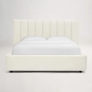 Arlo Storage Double Bed (Tufted Headboard) Frame, Ivory, by Lounge Lovers by Lounge Lovers, a Beds & Bed Frames for sale on Style Sourcebook