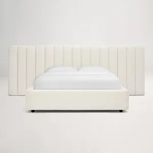Arlo Storage Double Bed (Tufted Wide) Frame, Ivory, by Lounge Lovers by Lounge Lovers, a Beds & Bed Frames for sale on Style Sourcebook