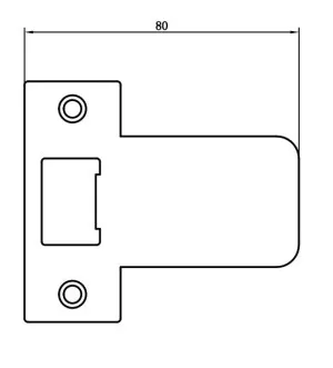 Extended 80mm Tubular Latch 'T' Strike Plate by Manovella, a Door Hardware for sale on Style Sourcebook