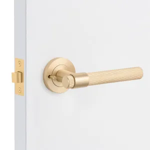 Satin Brass Privacy Door Handle - Rochester by Manovella, a Door Hardware for sale on Style Sourcebook