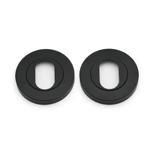 Matt Black Oval Escutcheon (Pair) by Manovella, a Door Hardware for sale on Style Sourcebook