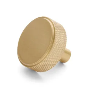 Brushed Brass Round Knurled Cabinet Knob - Octavia by Manovella, a Cabinet Hardware for sale on Style Sourcebook