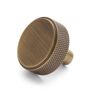 Aged Brass Round Knurled Cabinet Knob - Octavia by Manovella, a Cabinet Hardware for sale on Style Sourcebook