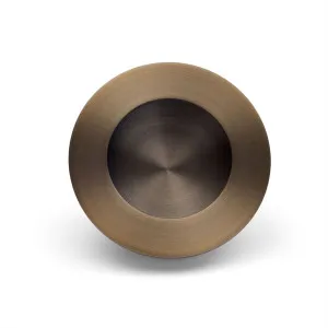 Aged Brass Sliding Door Round Flush Pull 65mm by Manovella, a Door Hardware for sale on Style Sourcebook
