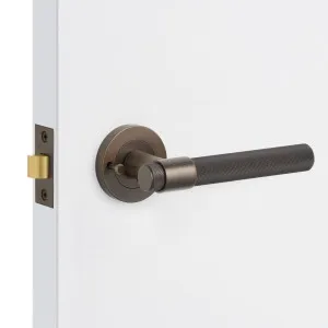 Aged Brass Knurled Privacy Door Handle - Rosedale by Manovella, a Door Hardware for sale on Style Sourcebook