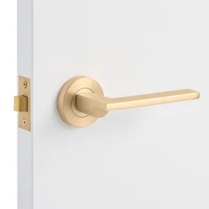 Satin Brass Passage Door Handle - Hamilton by Manovella, a Door Hardware for sale on Style Sourcebook