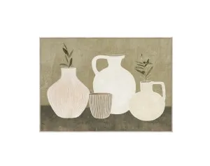 Earthen Vases Wall Art Canvas 80cm x 120cm by Luxe Mirrors, a Prints for sale on Style Sourcebook