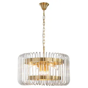 Collette 60cm 8 Light 1 Tier Chandelier, Satin Brass by Lighting Inspirations, a Chandeliers for sale on Style Sourcebook