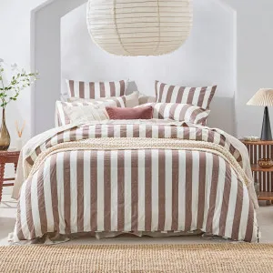 Habitat Milah Brown Stripe Quilt Cover Set Chocolate by Habitat, a Quilt Covers for sale on Style Sourcebook