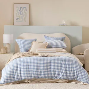 Habitat Maisie Reversible Check Quilt Cover Set Light Blue by Habitat, a Quilt Covers for sale on Style Sourcebook