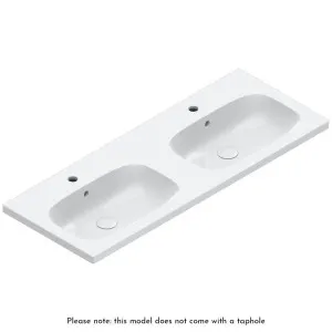 Catalano Alvea 1200x460 Wall Hung Double Bowl Basin Gloss White No Taphole 0621220001 by Catalano, a Basins for sale on Style Sourcebook